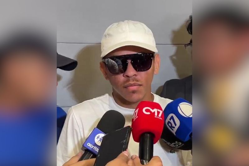 'Lucas Picolé' falou em entrevista coletivas após ser solto (Imagem: Reprodução/Facebook)