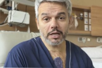Apresentador Otaviano Costa após a cirurgia: apelo por maior cuidado com a saúde (Imagem: Instagram/Reprodução)