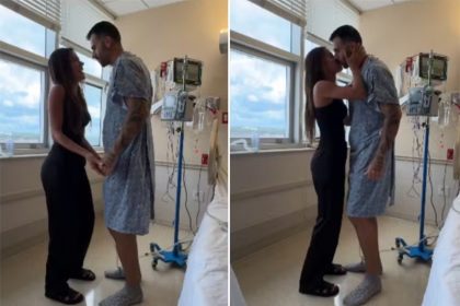 Adriana com o marido Rodrigão; cirurgia bem sucedida (Imagem: @adrianasantnna/Instagram)