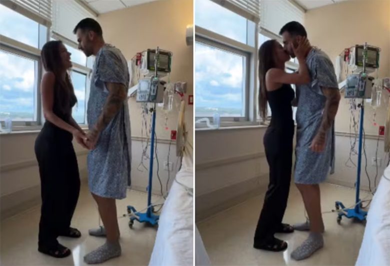 Adriana com o marido Rodrigão; cirurgia bem sucedida (Imagem: @adrianasantnna/Instagram)