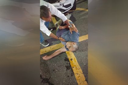 Paulo Onça foi socorrido por motoristas e levado ao hospital onde foi submetido a cirurgia (Foto: WhatsApp/Reprodução)