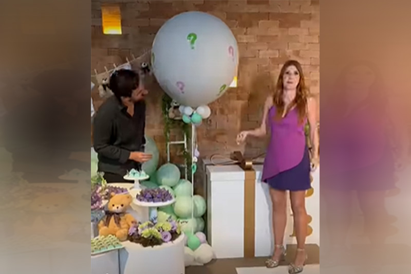 Dani Calbresa com o marido, Richard Neuman: festa para informar sexo do bebê (Imagem: Facebook/Reprodução)