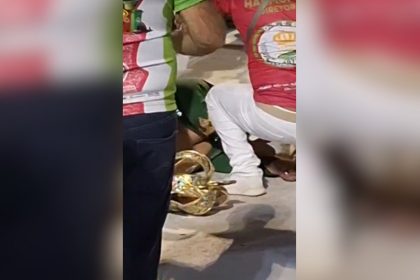 Bryan Silva foi atendido na própria pista do Sambódromo e liberado para repouso (Imagem: Instagram/Reprodução)