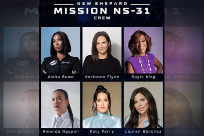 Mulheres que farão voo suborbital em foguete da Blue Origin (Imagem: Amazon/Divulgação)