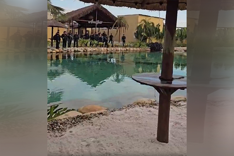 Resort tinha piscina, academia de ginástica, área gourmet e servia de lazer para traficantes (Imagem: G1/YouTube/Reprodução)