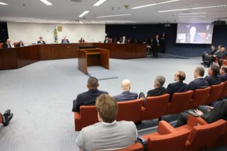 Julgamento na Primeira Turma do STF que tornou Jair Bolsonaro réu (Foto: Antonio Augusto/STF)
