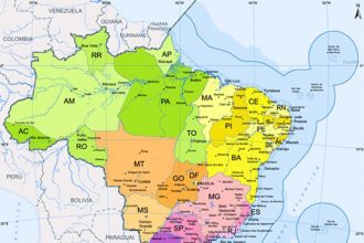 Mapa mostra a nova extensão do território marítimo entre parte da Região Norte e da Nordeste (Imagem: Agência Gov/Divulgação)