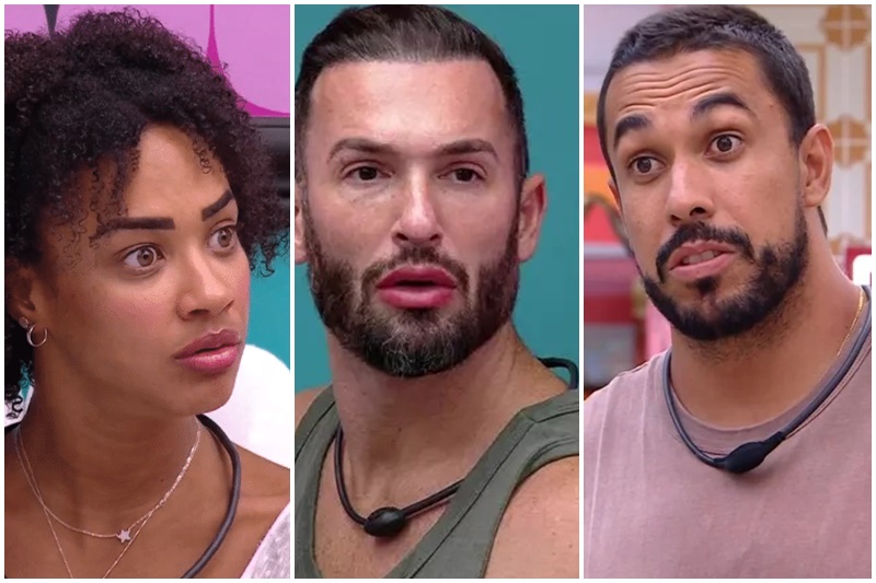 Aline, Diego Hypolito e Maike: julgamento do público para permanecer no BBB 25 (Imagens: Globoplay/Reprodução)