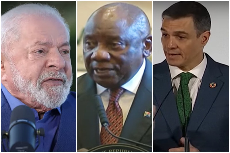 Lula, Cyril Ramaphosa e Pedro Sánchez defendem multilateralismo em carta conjunta (Imagens: YouTube/Reprodução)