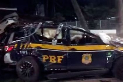 Carro da PRF acidente no Rio de Janeiro