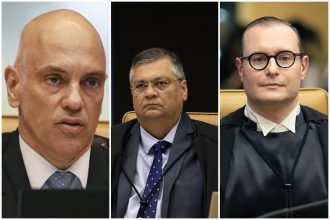 Ministros Alexandre de Moraes, Flávio Dino e Cristiano Zanin integram a Primeira Turma do STF (Fotos: STF/Divulgação)