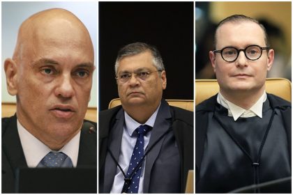 Ministros Alexandre de Moraes, Flávio Dino e Cristiano Zanin integram a Primeira Turma do STF (Fotos: STF/Divulgação)