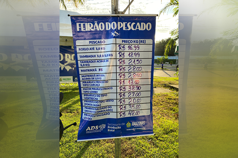 Preços peixes no Feirão do Pescado da ADS