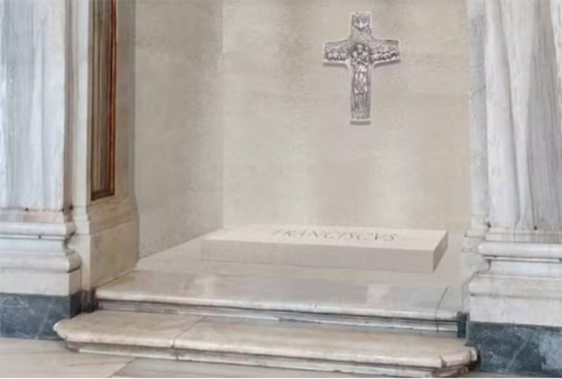 Túmulo onde papa Francisco será enterrado no sábado (Foto: Vaticano/Divulgação)