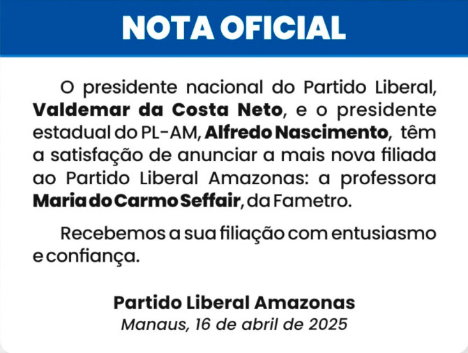 Nota Oficial PL Maria do Carmo