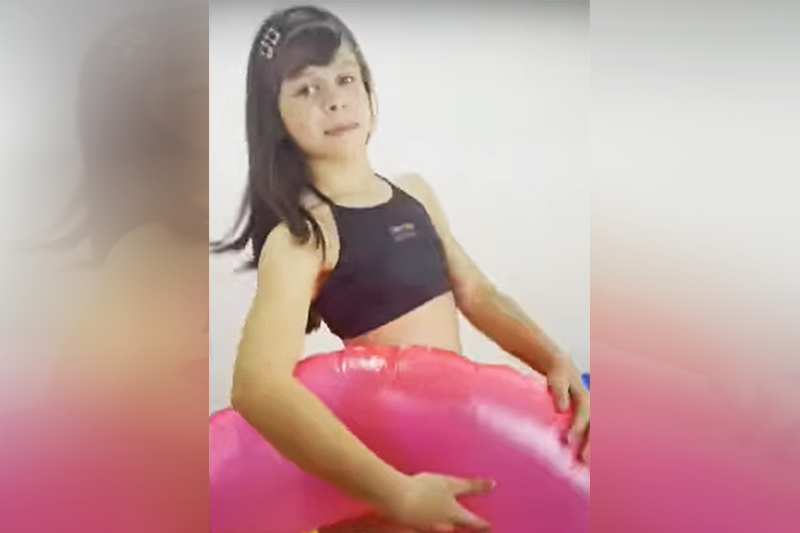 Atriz Millena Brandão, de 11 anos, está em estado grave (Imagem: YouTube/Reprodução)