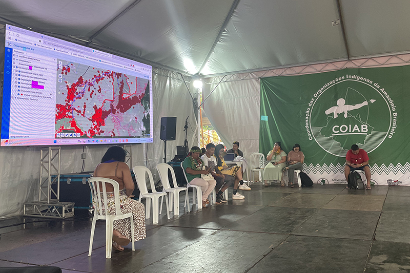 Mapa digital sobre terras indgenas na BR-319 foi lanado em Braslia (Foto: Valdeniza Vasques/Coiab)