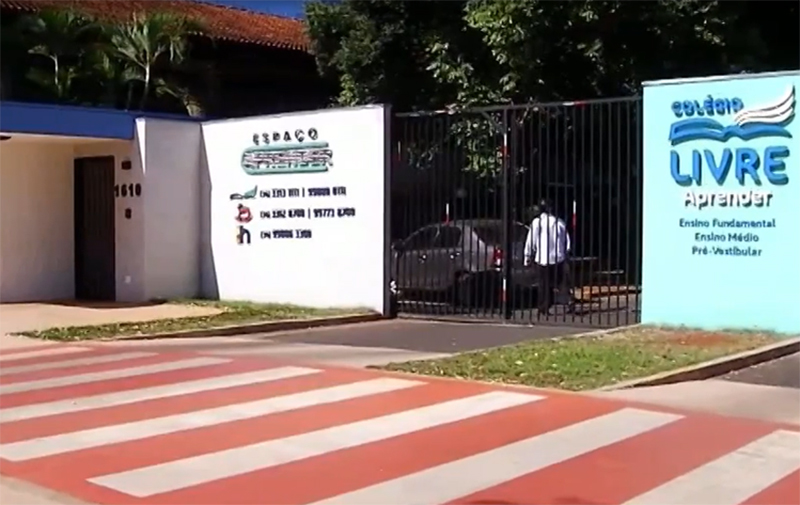 Estudante matou colega dentro do Colégio Livre Aprender (Imagem: MG2/TV Globo/Reprodução)