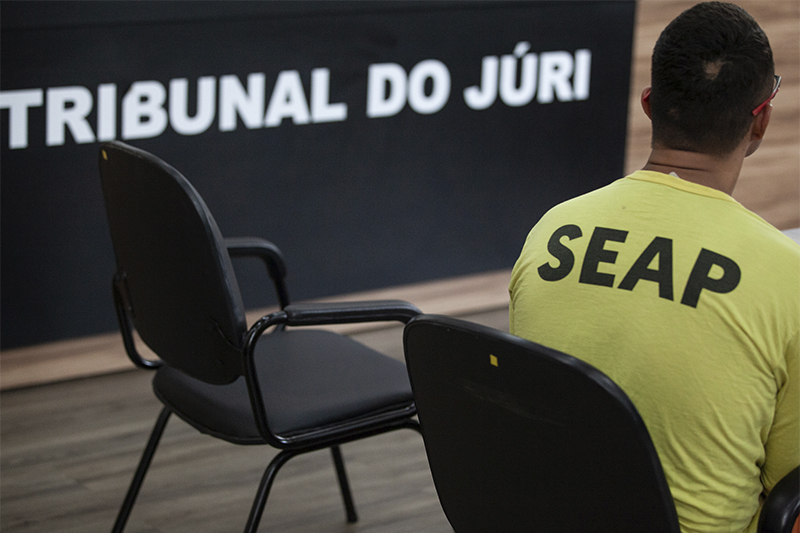 Francisco Diego dos Anjos foi julgado presencialmente. O irmão dele está foragido (Foto: Raphael Alves/TJAM)