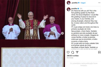 Papa Leão XIV e mensagem no Instagram: participação ativa nas redes sociais (Foto: Instagram/Reprodução)
