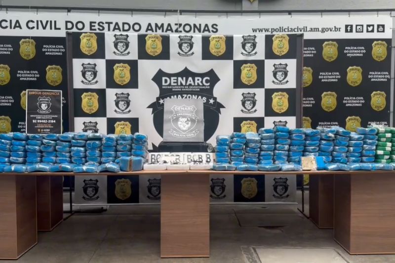 Cocaína estava embalada em forma de tabletes (Imagem: Reprodução/PC-AM)