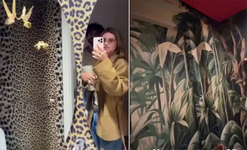 Virgínia Fonseca e parede com decoração de floresta do novo apartamento (Foto: @virginiafonseca/Instagram)