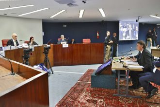Ex-presidente Jair Bolsonaro em depoimento ao STF: ‘plataforma política’ (Foto: Fellipe Sampaio/STF)
