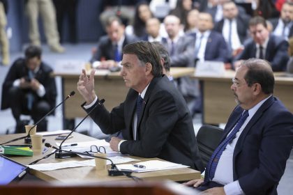 Jair Bolsonaro em depoimento a Moares: pedido de desculpas (Foto: Antonio Augusto/STF)