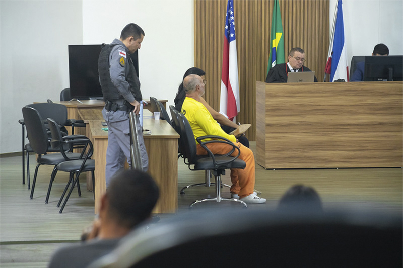 Luis Domingo Siso xingou juiz durante julgamento (Foto: Marcus Phillipe/TJAM)