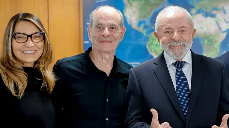 Janja, Ney Matogrosso e o presidente Lula: debate sobre lei para proteger animais (Foto: Ricardo Stuckert/PR)
