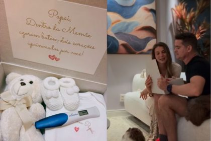 Momento em que a primeira-dama anuncia que está grávida (Imagem: Reprodução/Instagram)