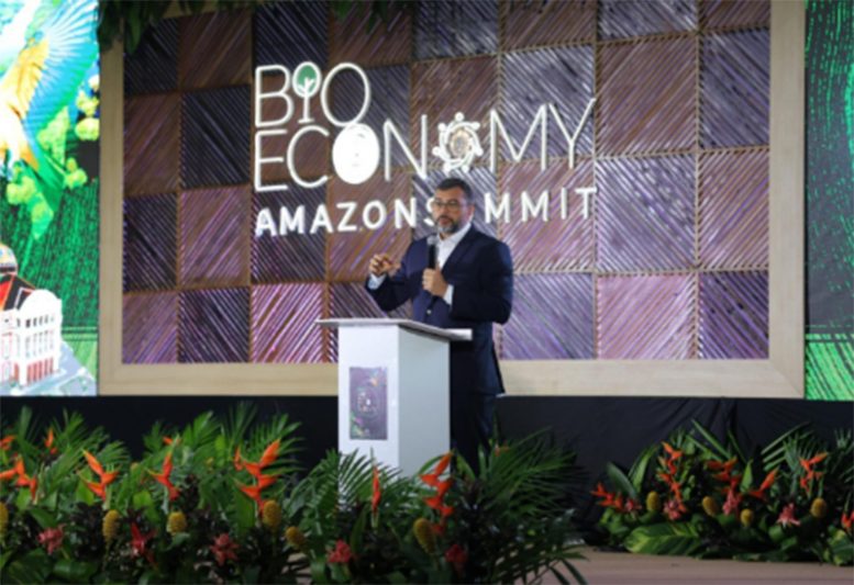 Governador Wilson Lima citou projetos do Estado sobre bioeconomia em evento sobre o setor em Manaus (Foto: Diego Peres/Secom)
