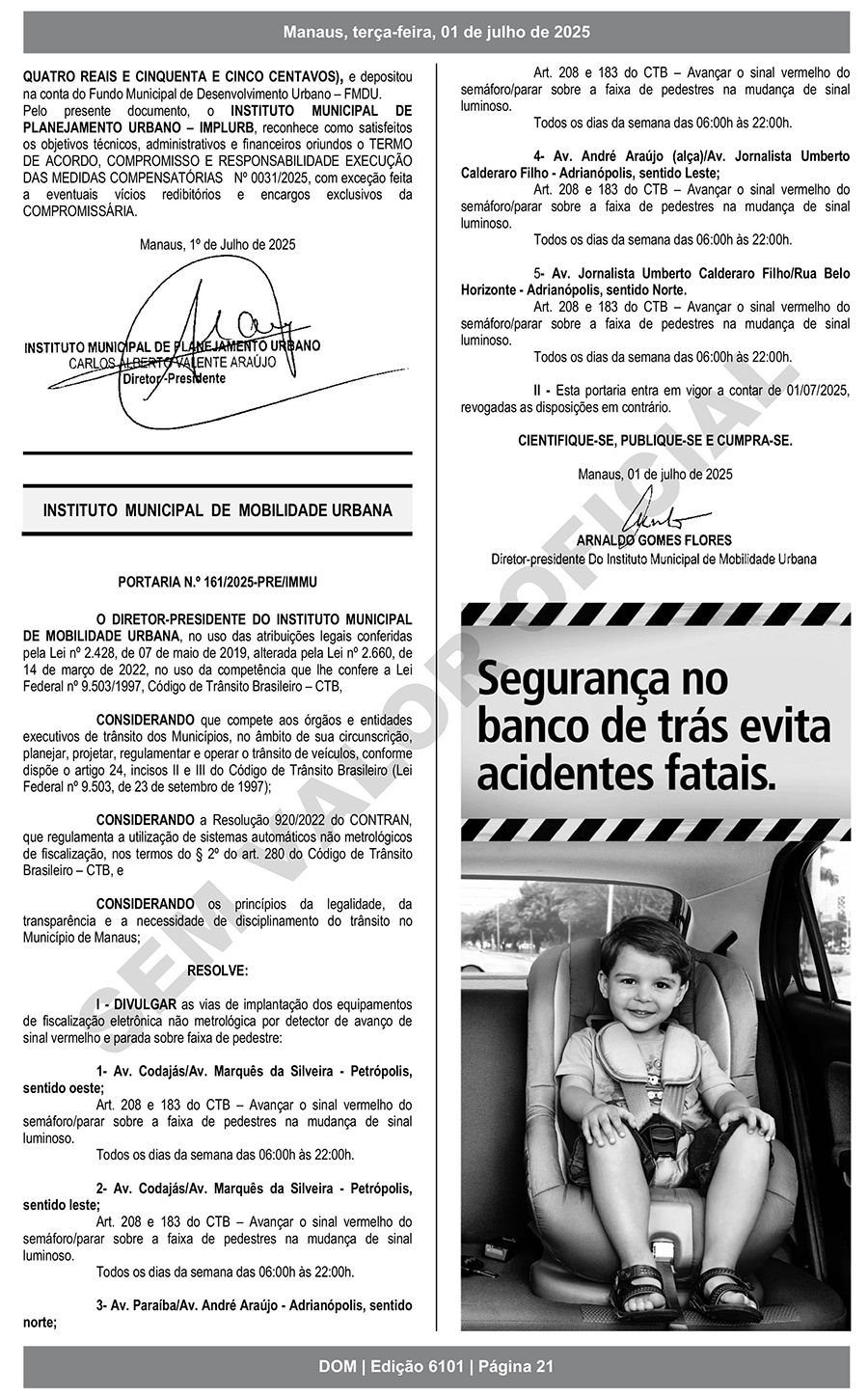 Portaria sobre multa de trânsito a partir de radares