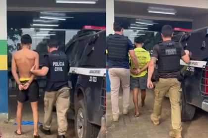 Os dois suspeitos foram alvo de mandados de prisões temporárias durante ação policial. (Foto: Divulgação/PC-AM)