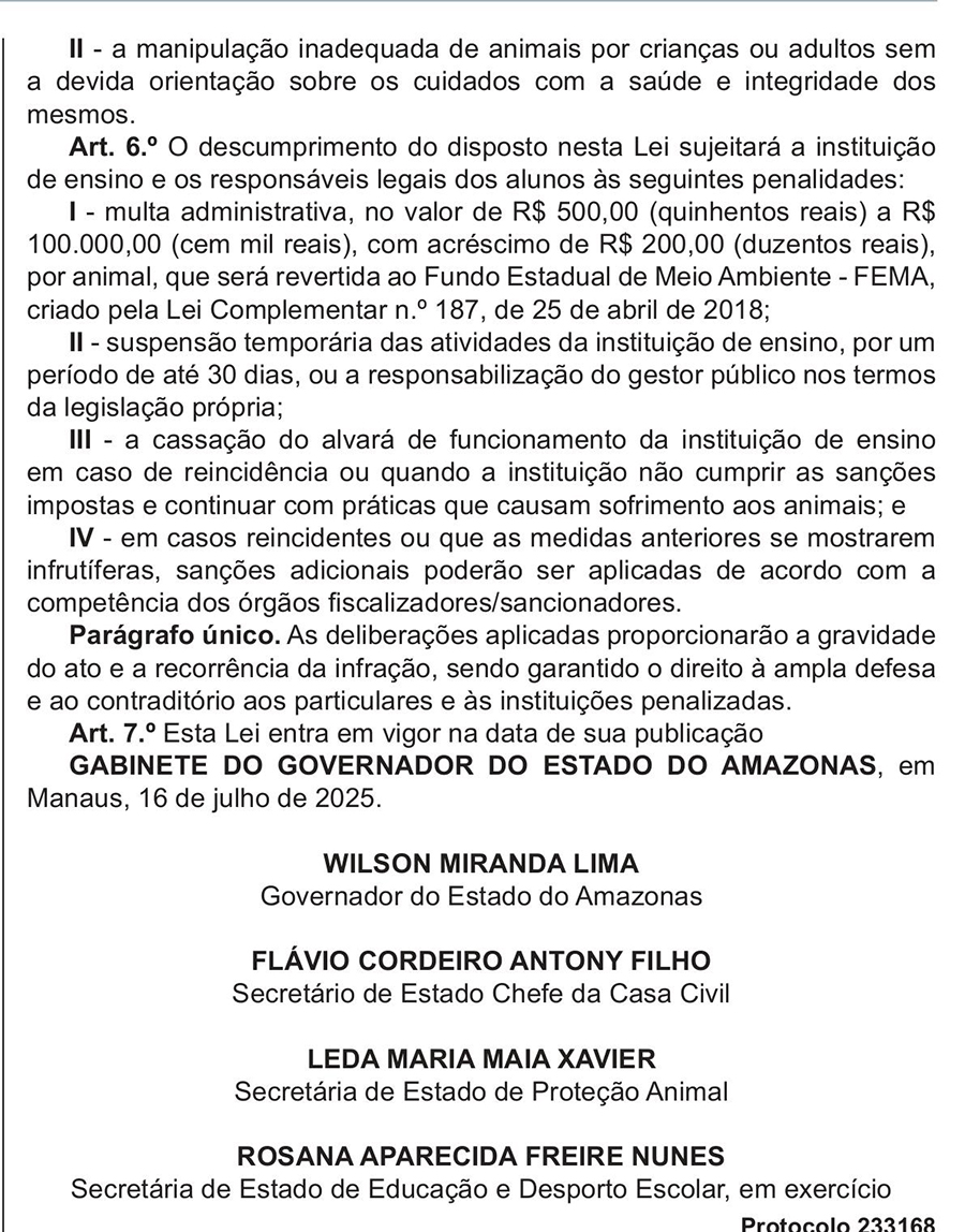 Lei sobre o uso de animais em escolas 3