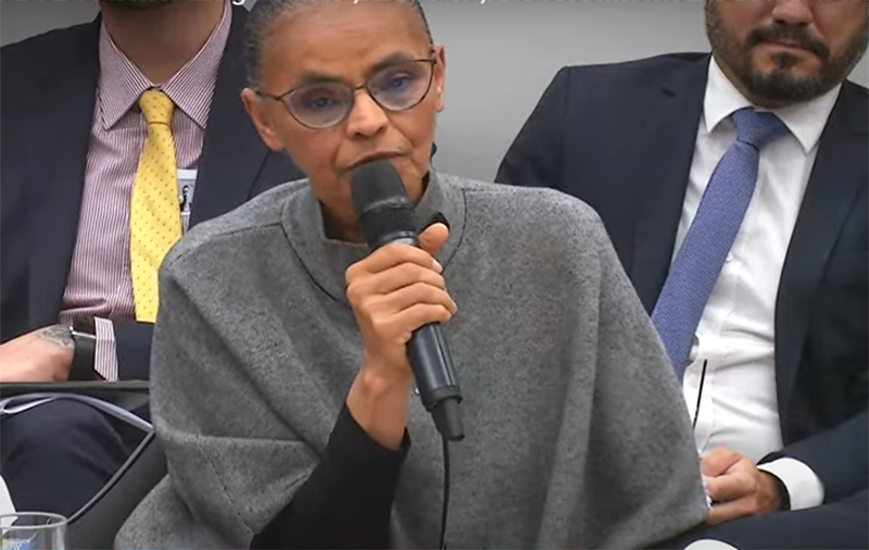 Ministra Marina Silva em audiência na Câmara: ofensas e insultos de deputado (Imagem: TV Câmara/Reprodução)