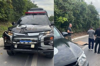 Carro da Seap envolvido no acidente (Imagem: Reprodução/Redes Sociais)