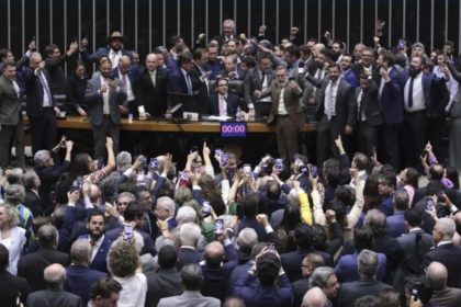 Presidente da Câmara, Hugo Motta, ao retomar comando da Mesa Diretora (Foto: Bruno Spada/Agência Câmara)