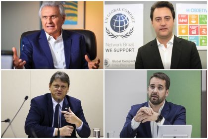 Ronaldo Caiado tem melhor avaliação seguido de Ratinho Júnior, Tarcísio de Freitas e Eduardo Leite (Fotos: Governos estaduais/Divulgação)