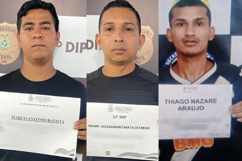 Polícia divulgou fotos dos suspeitos de assalto a turistas do Paraná (Foto: PC-AM/WhatsApp/Divulgação)