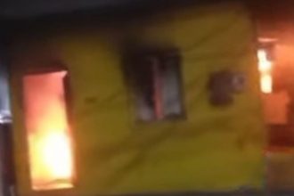 O fogo teria começado após um curto-circuito em um ventilador (WhatsApp/Reprodução)