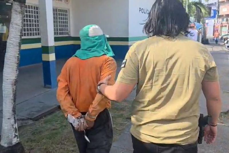 A prisão foi realizada no bairro Tancredo Neves, na zona leste (Foto: WhatsApp/Reprodução)
