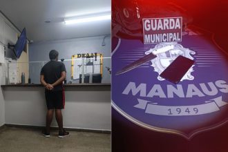 Adolescente de 17 anos foi apreendido após ser encontrado com faca e celular roubado (Foto: Divulgação/Semseg)