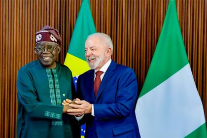 Bola Tinubu, presidente da Nigéria, em encontro com Lula que defendeu livre comércio (Foto: Ricardo Stuckert/PR)