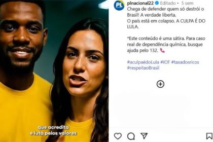 Publicação do PL no Instagram associa petistas a dependentes químicos (Foto: Reprodução/Instagram/@plnacional22)
