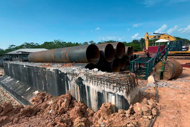 Obra da ponte sobre o Rio Autaz Mirim