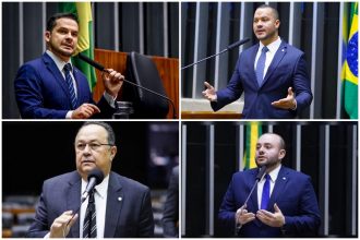 Alberto Neto, Adail Filho, Silas Câmara e Fausto Júnior votaram pela urgência de projeto da anistia a golpistas (Fotos: Agência Câmara)