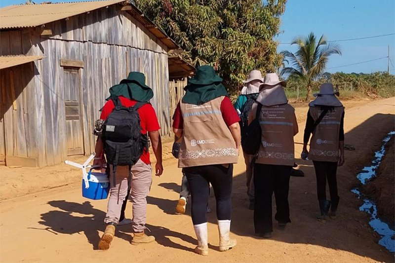 Equipe de profissionais da Fiocruz fez testes sorológicos em moradores em trecho da BR-319 (Foto: Projeto Rede Pampa BR-319/Divulgação) 