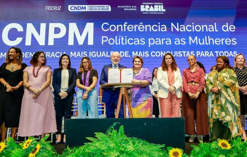 Presidente Lula ao abrir a Conferência Nacional de Políticas para as Mulheres (Foto: Ricardo Stuckert/PR)