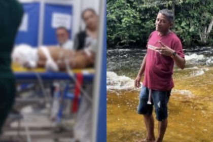 Aldenor Moraes Pavão, 51 anos, sofreu um acidente de trabalho no município de Autazes (AM) (Foto: WhatsApp/Reprodução)